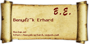Benyák Erhard névjegykártya